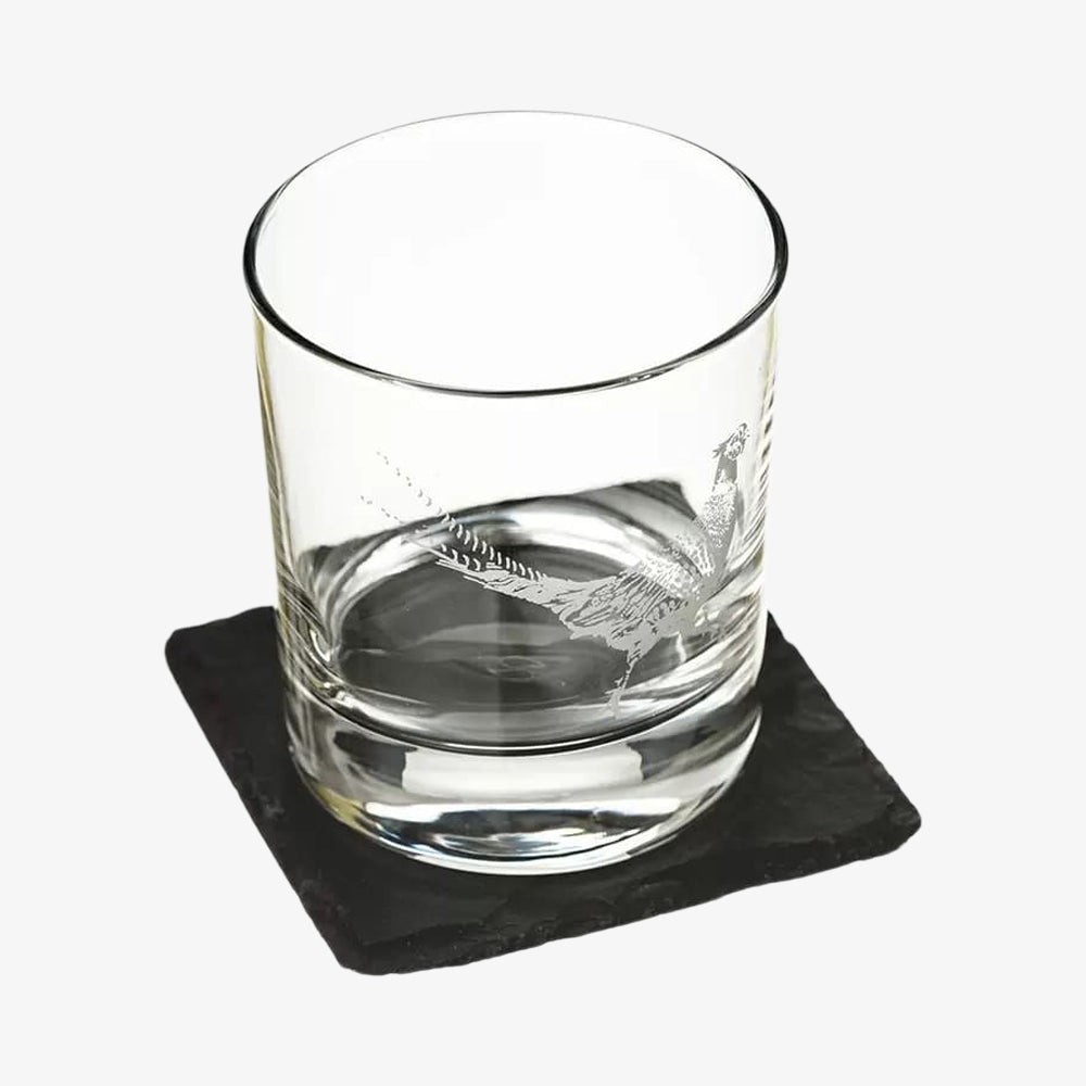 Glass and Tablescans with Pheasant-Print Gift Set