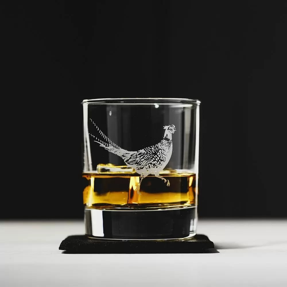 Glass and Tablescans with Pheasant-Print Gift Set