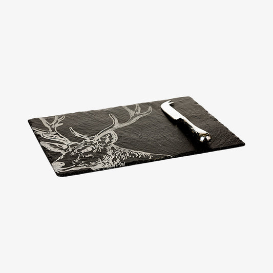 Cheese board and knife deer gift set
