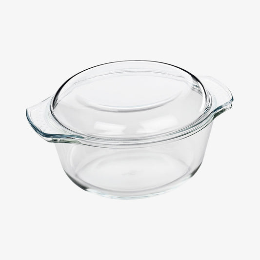 Runt glasfat med lock 29cm ELSASS