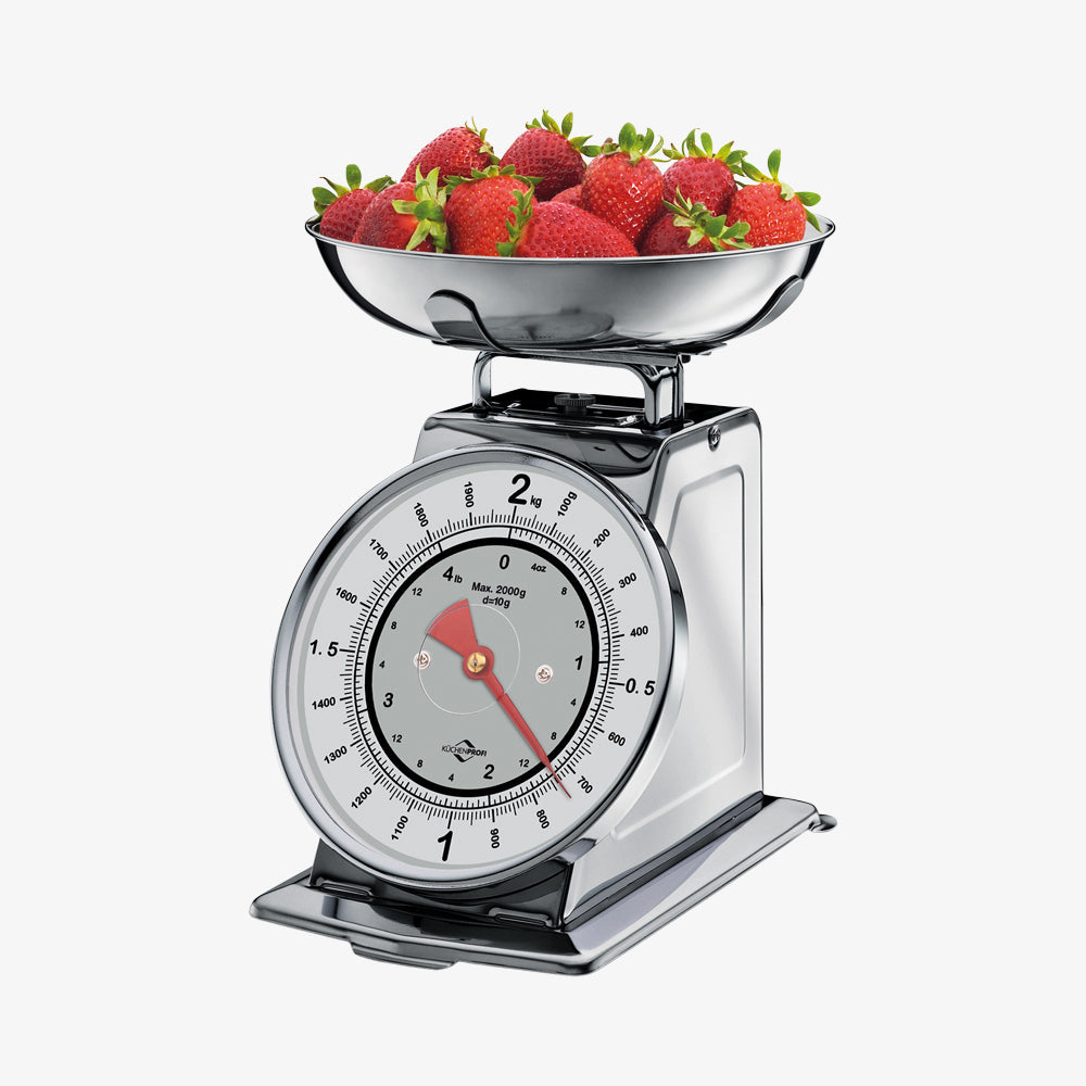 Kjøkkenvekt, stål, 2kg NOSTALGIE