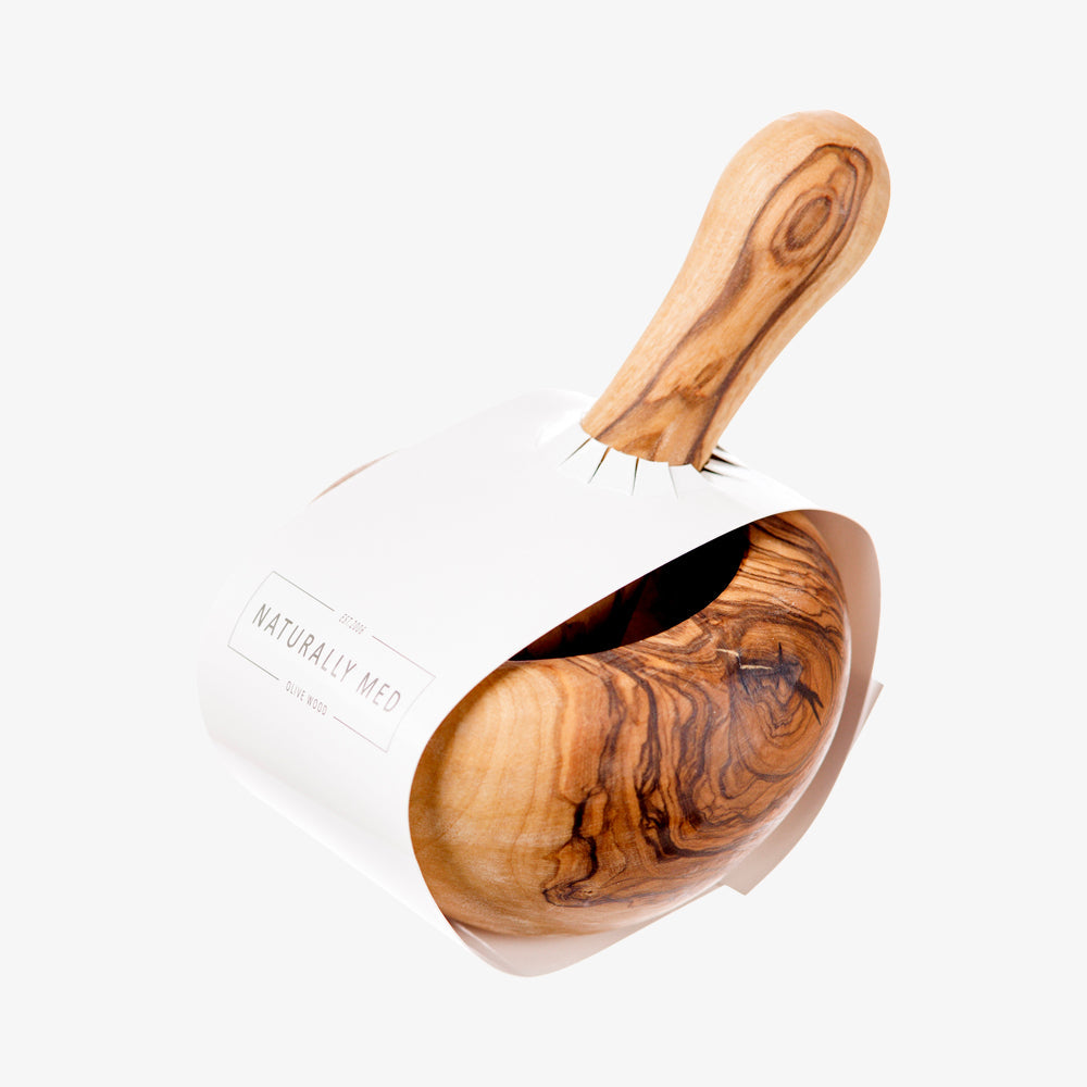 Mortar and bumps in olive wood small