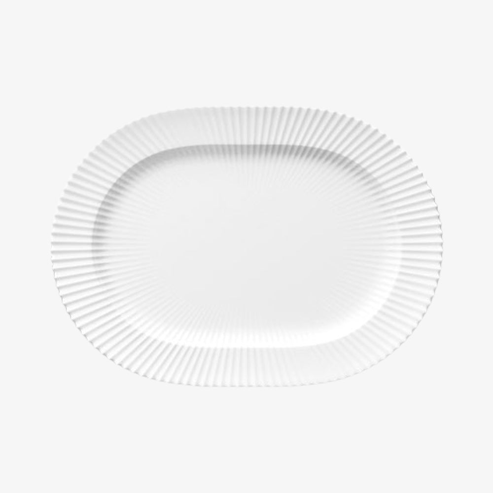 Lyngby oval serving dish 36cm white