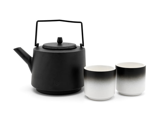 Tea set Hubei 12L black with 2 mugs
