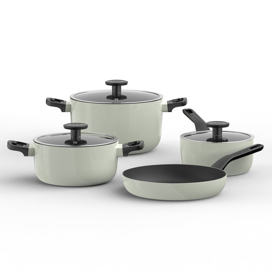 Grydesæt 7dele, NON-STICK, GLINTS SAGE