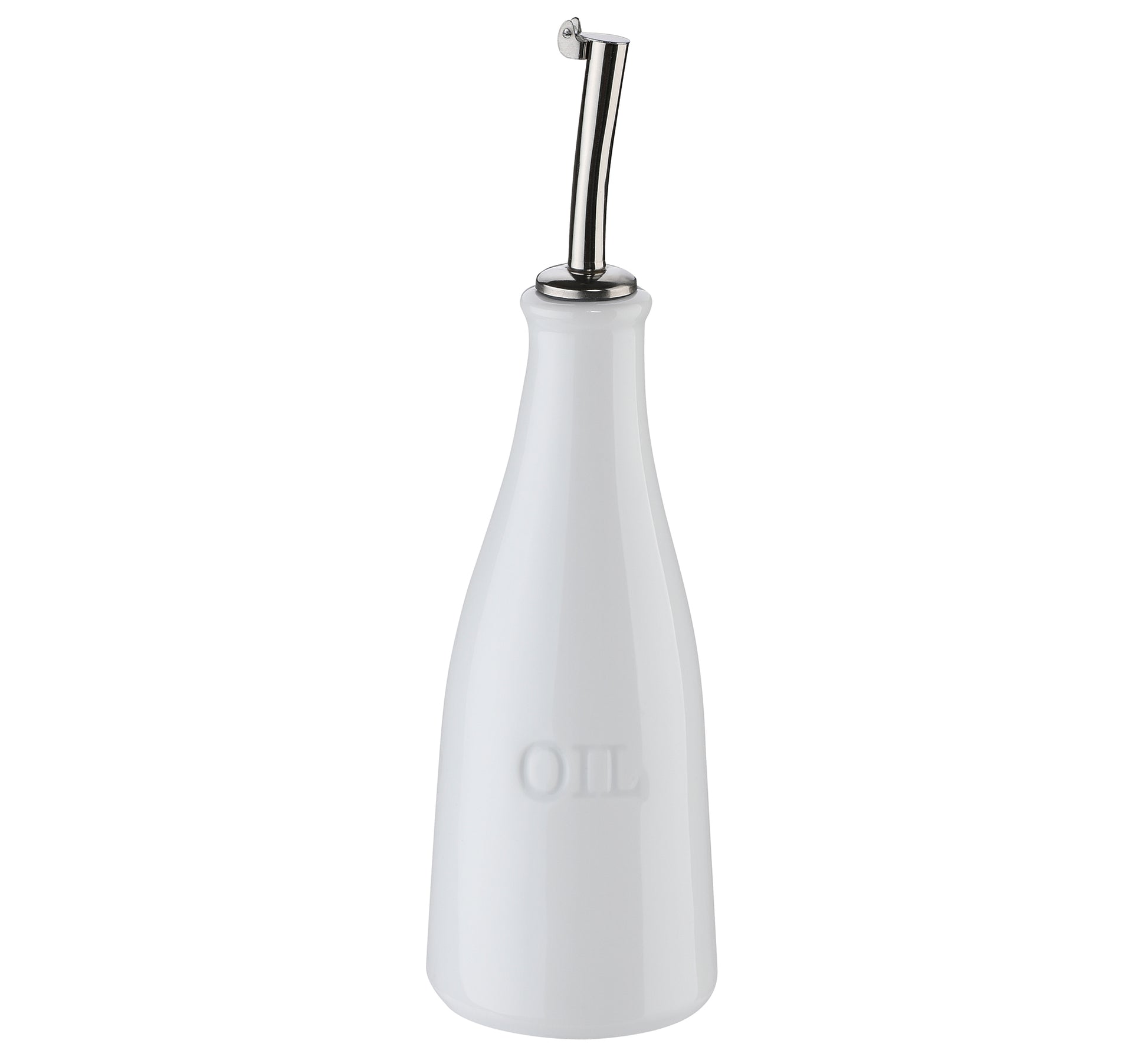 Olieflaske, hvid, OIL