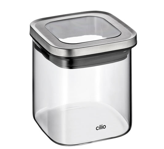 Opbevaringsglas m/silikone- og glaslåg, 650ml CUBO