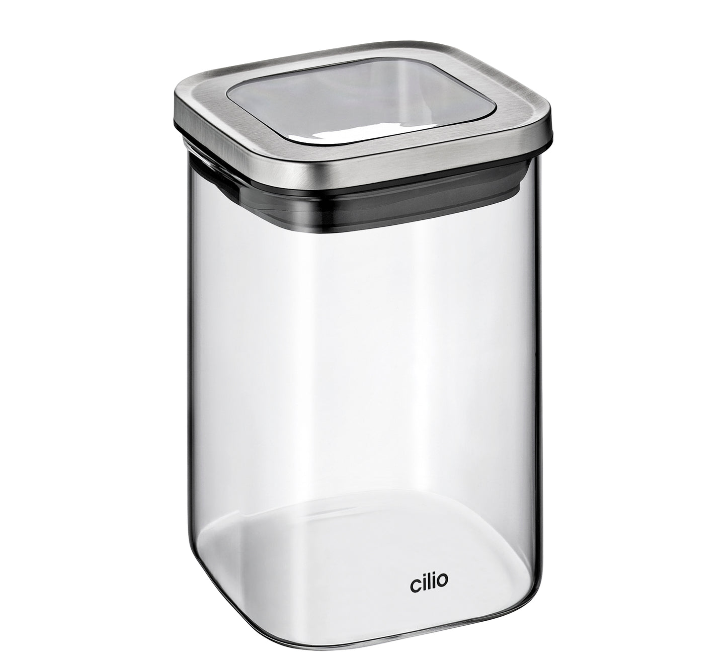 Opbevaringsboks m/silikone- og glaslåg, 1L, CUBO