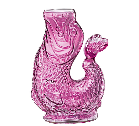 Vandkaraffel fisk, lilla, glas 1L, NEMO