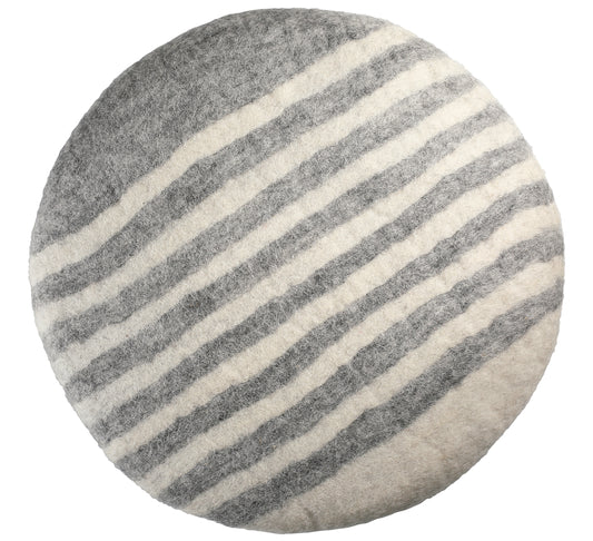 Sædehynde m/striber, grå/hvid, LANA