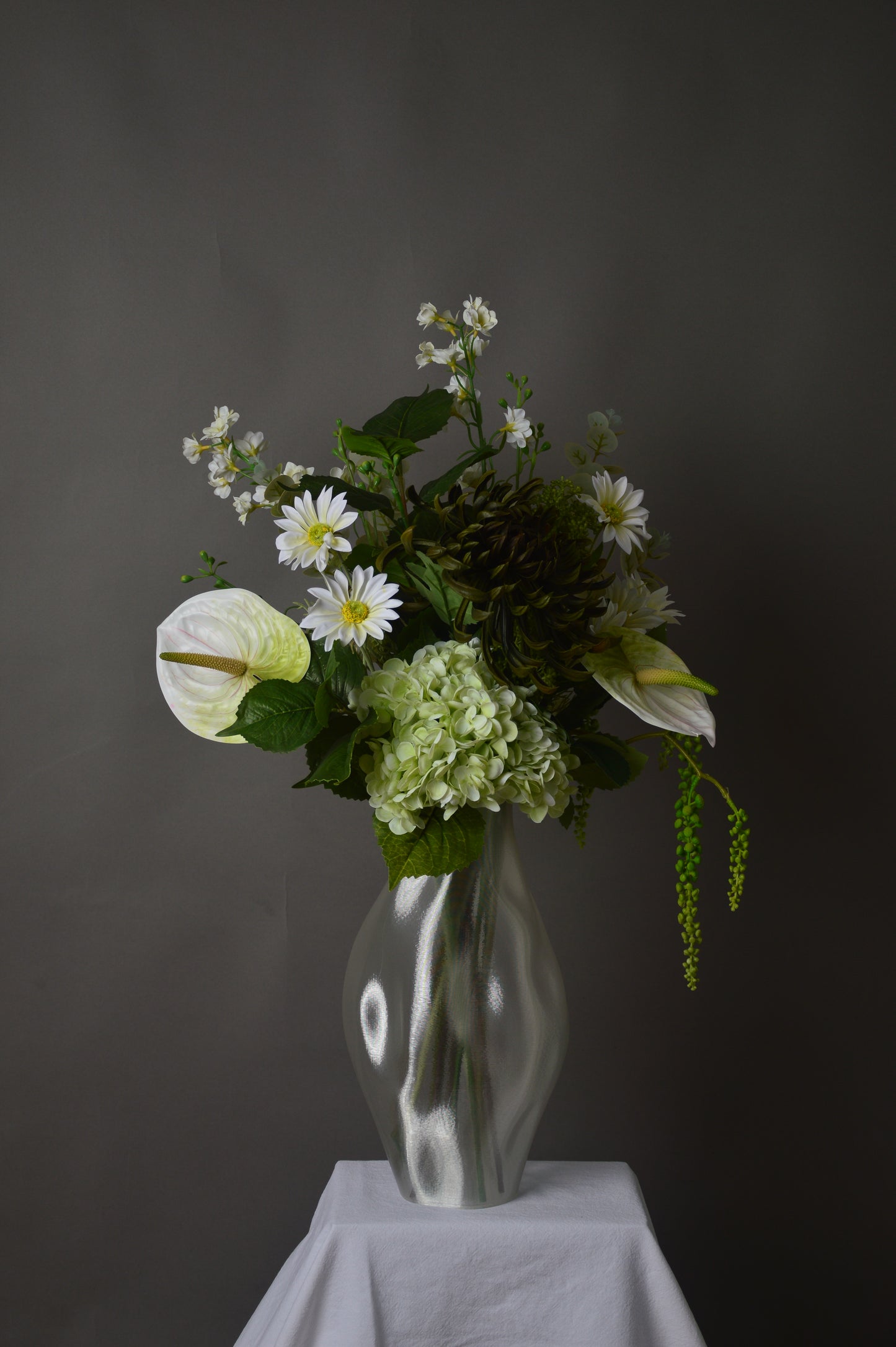 Buket, hvid, 13 stilke, Fresh Mint