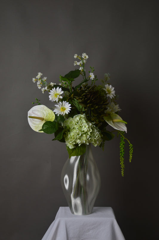 Buket, hvid, 13 stilke, Fresh Mint