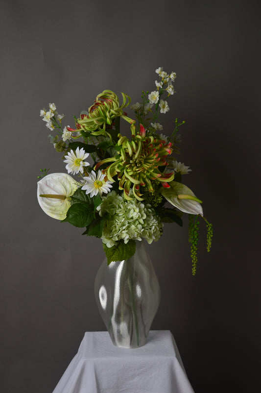 Buket, hvid, 14 stilke, Fresh Mint