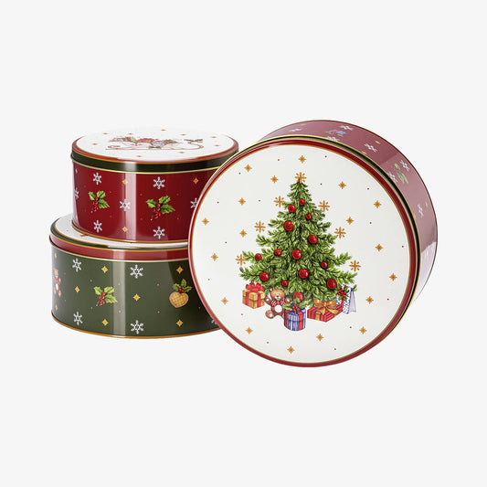 Set 3 Biscuit Tins, Happy WinterTime