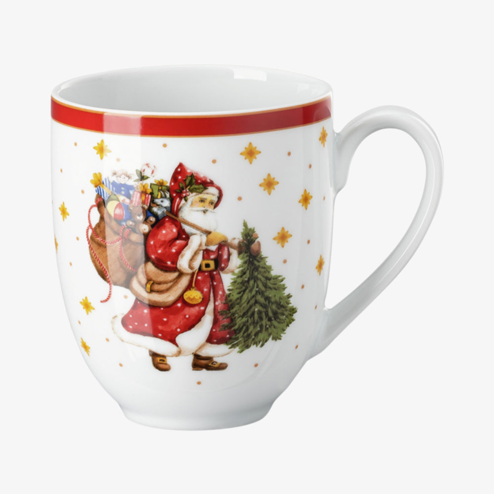 Mug with handle, Wintertime Red, Happy Wintertime