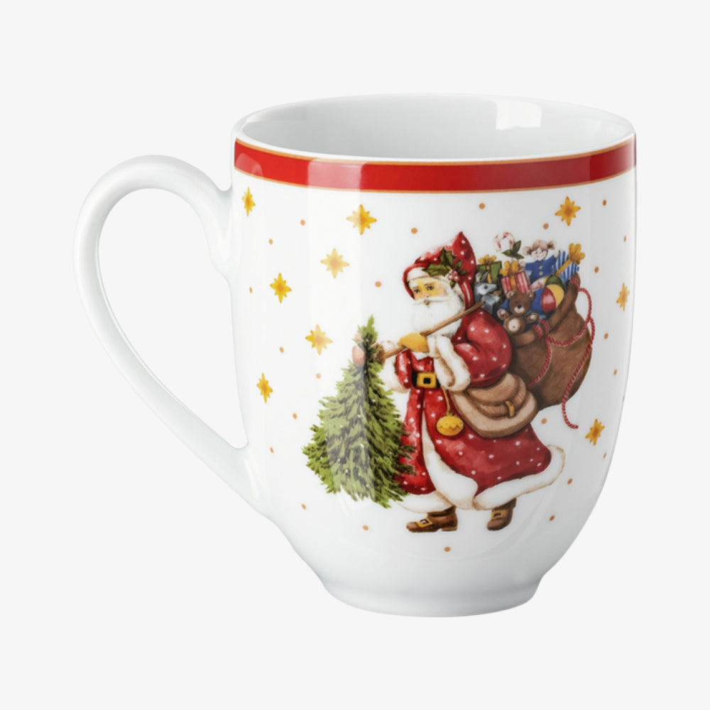 MUG WITH HOLD, WINTERTIME RED, HAPPY WINTERTIME