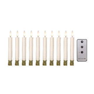 Juletræslys 10-pak, 3D flammer, hvid