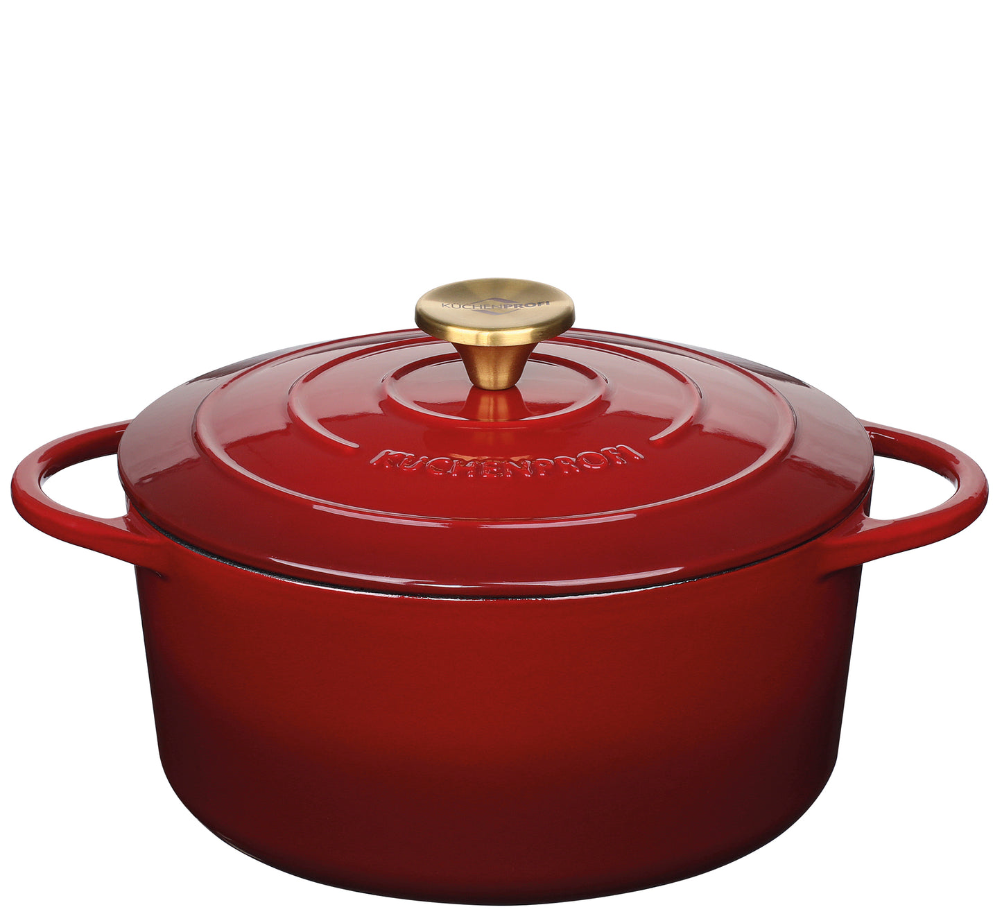 Støbejernsgryde m/låg, rød, Ø24cm PROVENCE
