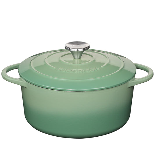 Støbejernsgryde m/låg, jade, Ø24cm PROVENCE