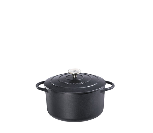Støbejernsgryde rund, sort, 22cm, PROVENCE