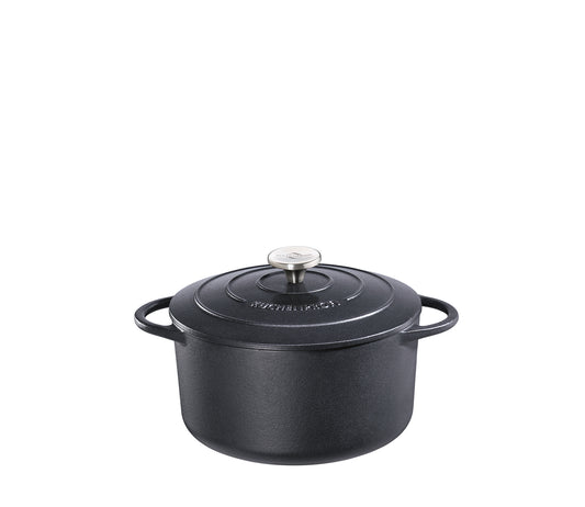 Støbejernsgryde rund, sort, 24cm, PROVENCE