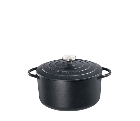 Støbejernsgryde rund, sort, 26cm, PROVENCE