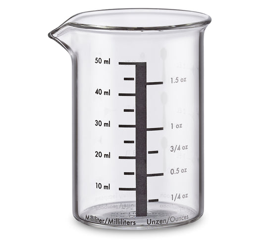 Målebæger i glas, 50ml