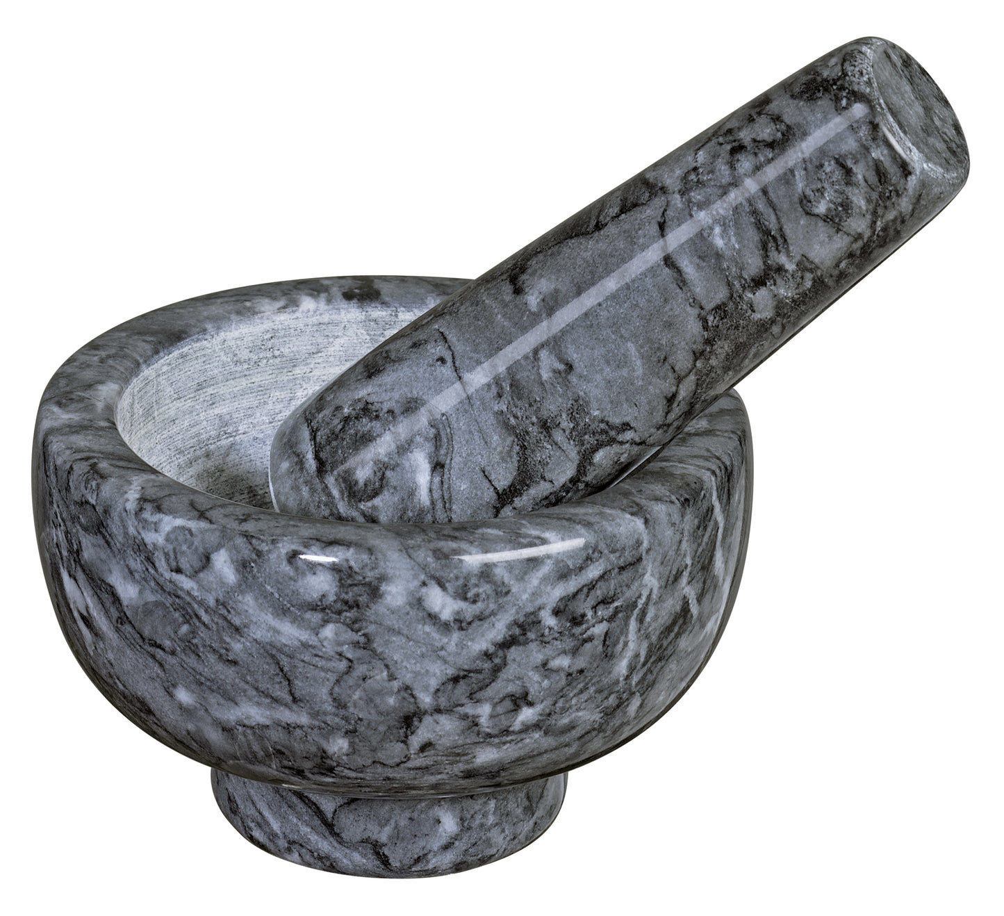 Morter i marmor, sort,Ø 8cm