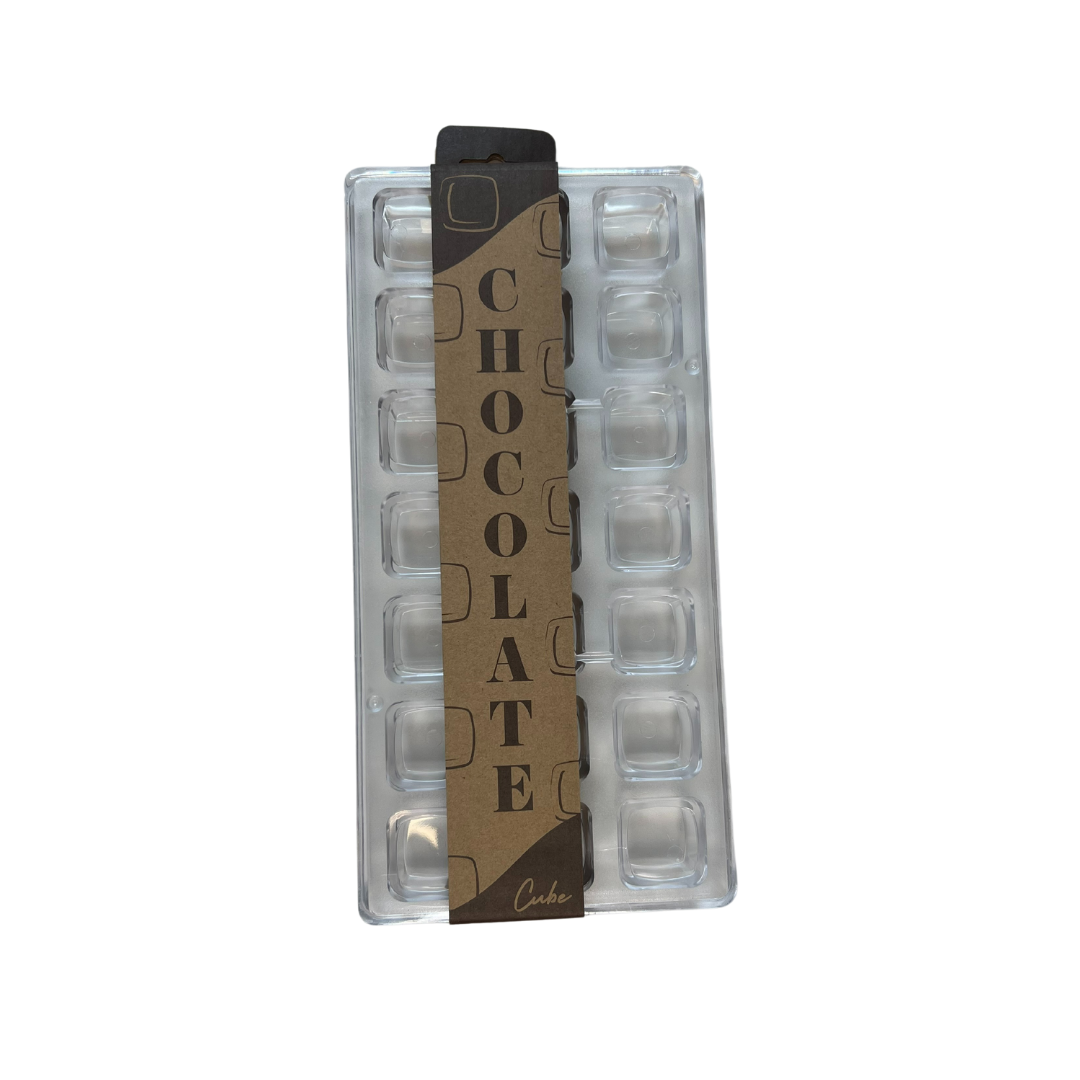 Chokoladeform t/21stk, terning, plast, 27,5x13,5cm