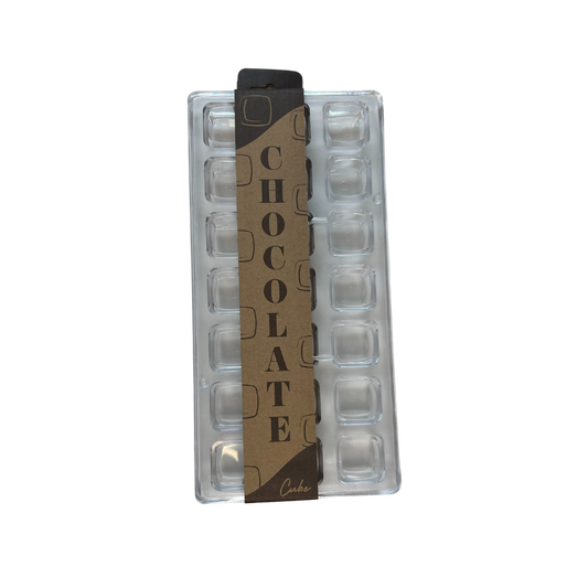 Chokoladeform t/21stk, terning, plast, 27,5x13,5cm