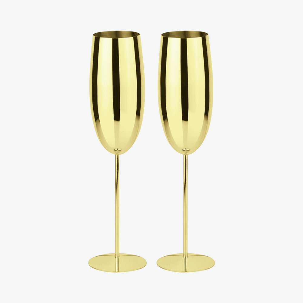 Set 2 Champagner, Edelstahl/PVD Gold