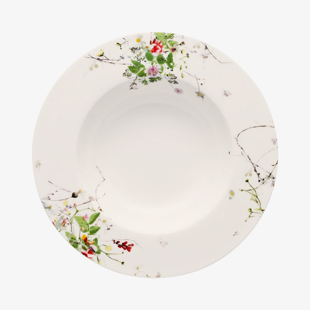 Rim Plate 23cm Deep, Fleurs Sauvages, Brillance