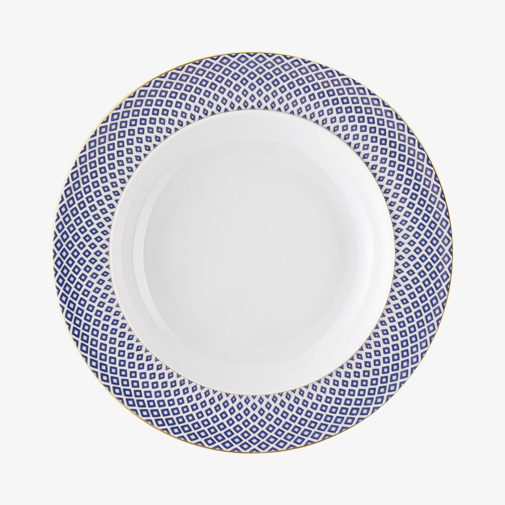 Plate 22cm Deep, Carreau Bleu, Francis