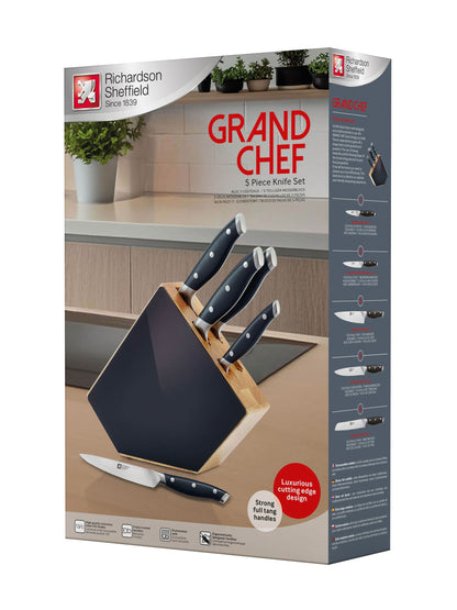 Knivblok 5 dele GRAND CHEF