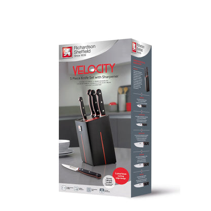 Knivblok 5 dele VELOCITY