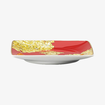 Bowl 12cm sq. flat, Medusa Rhapsody Red, Versace