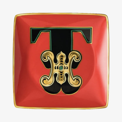 Skål 12 cm kvm. Flat, Holiday Alphabet T, Versace