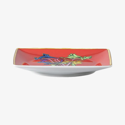 Bowl 12cm sq. flat, Holiday Alphabet V, Versace