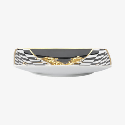 Skål 12cm kvadratmeter. Flat, virtus, versace