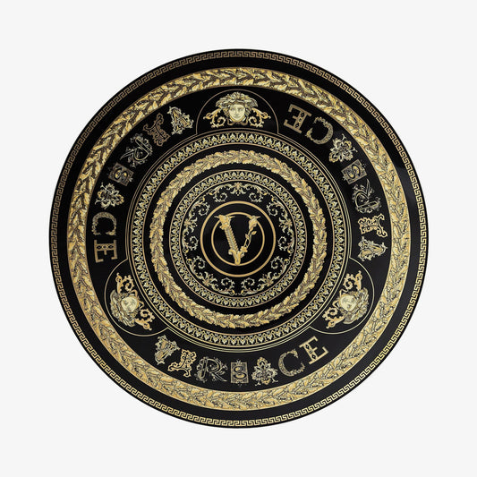 Serviceplate 33cm, virtus galla svart, versace