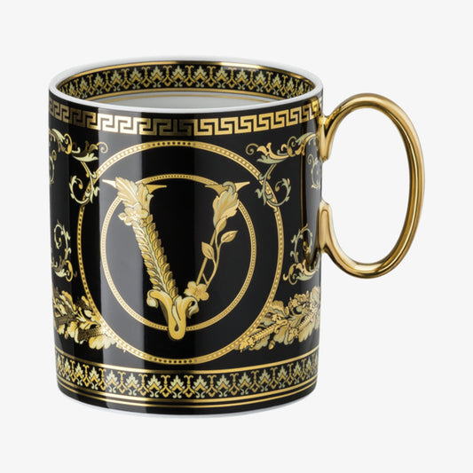Mug with act, virtus gala black, versace