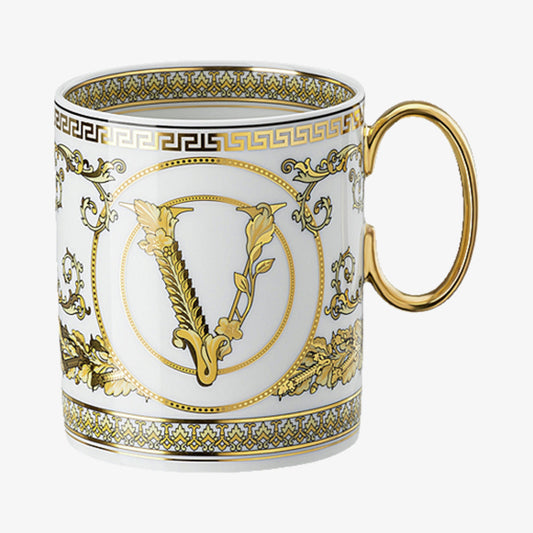 Mug with act, virtus gala white, versace