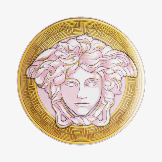 Platta 17 cm, rosa mynt, Medusa förstärks
