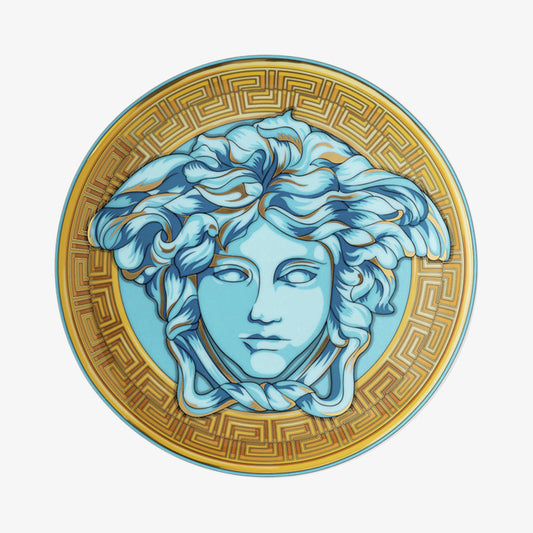 Plate 17cm, blå mynt, medusa forsterket