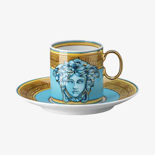 Espresso Cup/Sauc., Blue Coin, Medusa Amplified