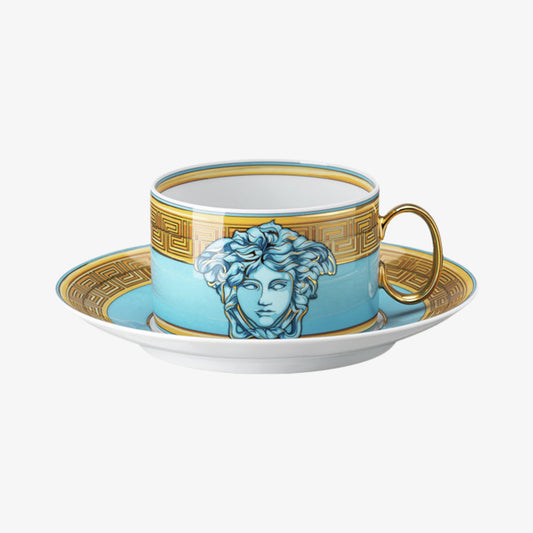 Cup/Saucer 4 low, Blue Coin, Medusa Amplified