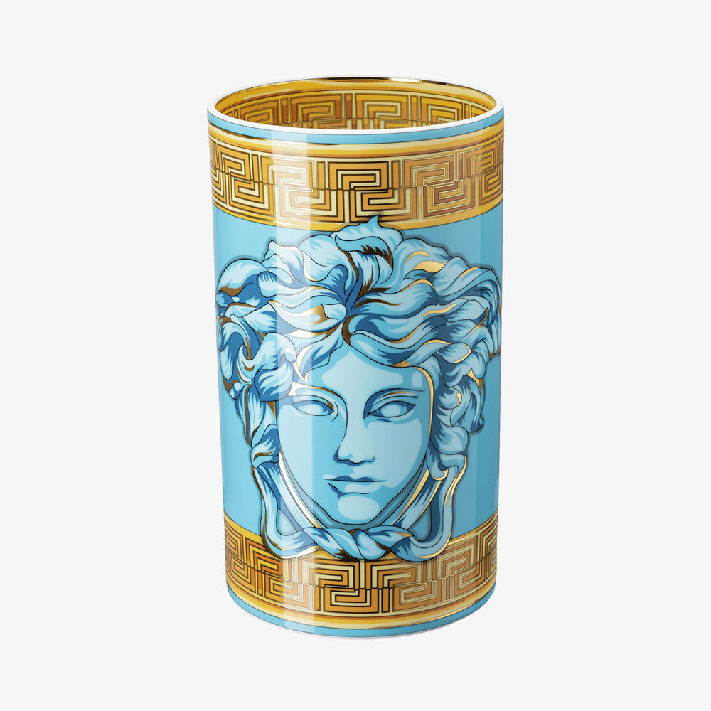 Vase 30cm, blå mynt, Medusa forsterket