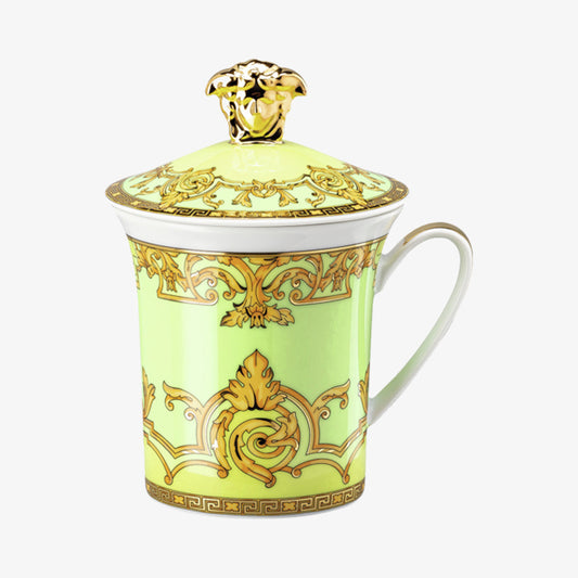 Mug with lid/30years, Green Floralia, Versace