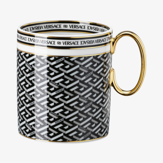 Mug with handle, Signature Black, La Greca