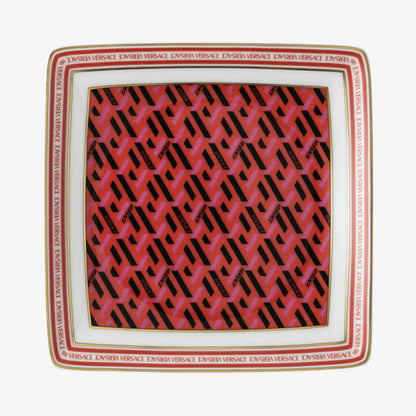 Bowl 12cm sq. flat, Signature Red, La Greca